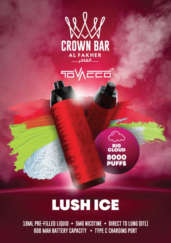 Al Fakher Vape Crown Bar Big Cloud 8000 Puffs 5 Nicotine Disposable Vape Wholesale European