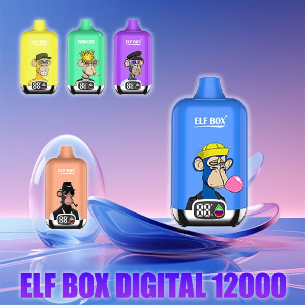 ELF box digitaal 12000 trek 0% 2% 3% 5% Nicotine LED-display Wegwerp Vape Groothandel - ESCOVAPE - 1