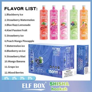 ELF BOX LS15000 Puff Shisha Hookah 0% 2% 5% Nicotine Oplaadbare Wegwerp Vape Groothandel - ESCOVAPE - 16
