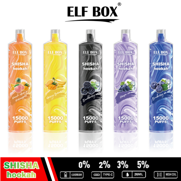 ELF BOX LS15000 Puff Shisha Hookah 0% 2% 5% Nicotine Oplaadbare Wegwerp Vape Groothandel - ESCOVAPE - 4