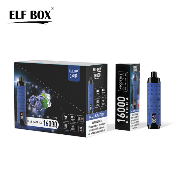 ELF BOX SHISHA 16000 Puffs 0%/2%/3%/5% Nicotine Oplaadbare Wegwerp Vape Groothandel - ESCOVAPE - 8