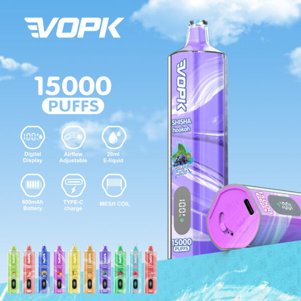 VOPK shisha hookah 15000 PUFFS 0% 2% 3% 5% Nicotine Disposable Vape Wholesale - ESCOVAPE - 1  becomes  VOPK shisha hookah 15000 PUFFS 0% 2% 3% 5% Nicotine Disposable Vape Wholesale - ESCOVAPE - 1