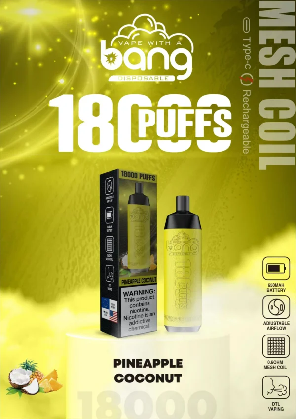 Bang Crown Bar 18000 Puffs 0% 2% 3% 5% Lage Nicotine Oplaadbare Wegwerp Vapes Pen Bulk Aankoop Groothandel - ESCOVAPE - 9