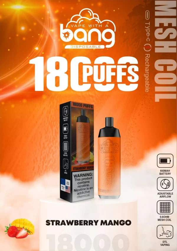 Bang Crown Bar 18000 Puffs 0% 2% 3% 5% Lage Nicotine Oplaadbare Wegwerp Vapes Pen Bulk Aankoop Groothandel - ESCOVAPE - 8