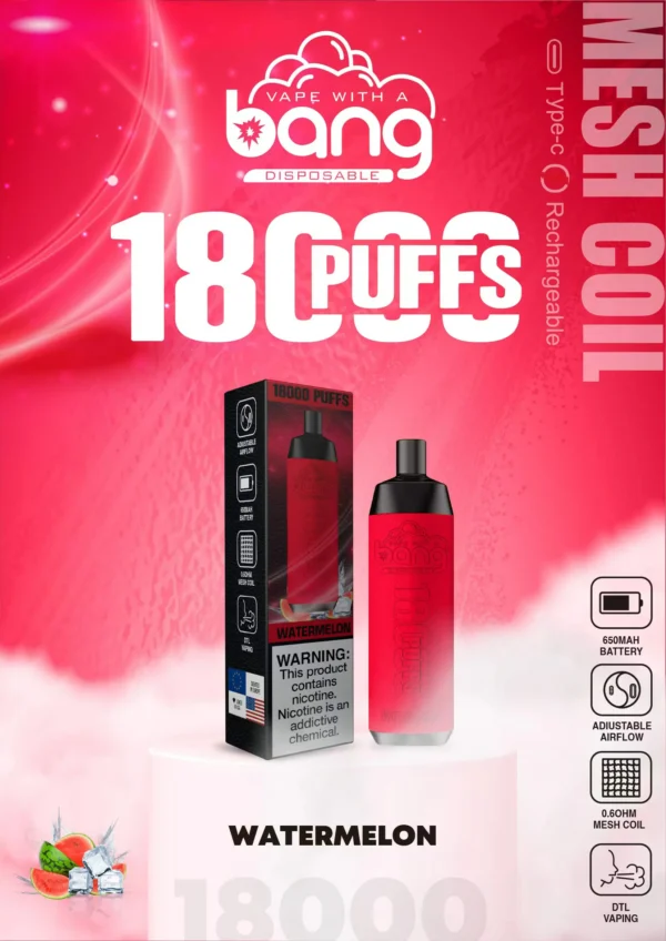 Bang Crown Bar 18000 Puffs 0% 2% 3% 5% Lage Nicotine Oplaadbare Wegwerp Vapes Pen Bulk Aankoop Groothandel - ESCOVAPE - 5