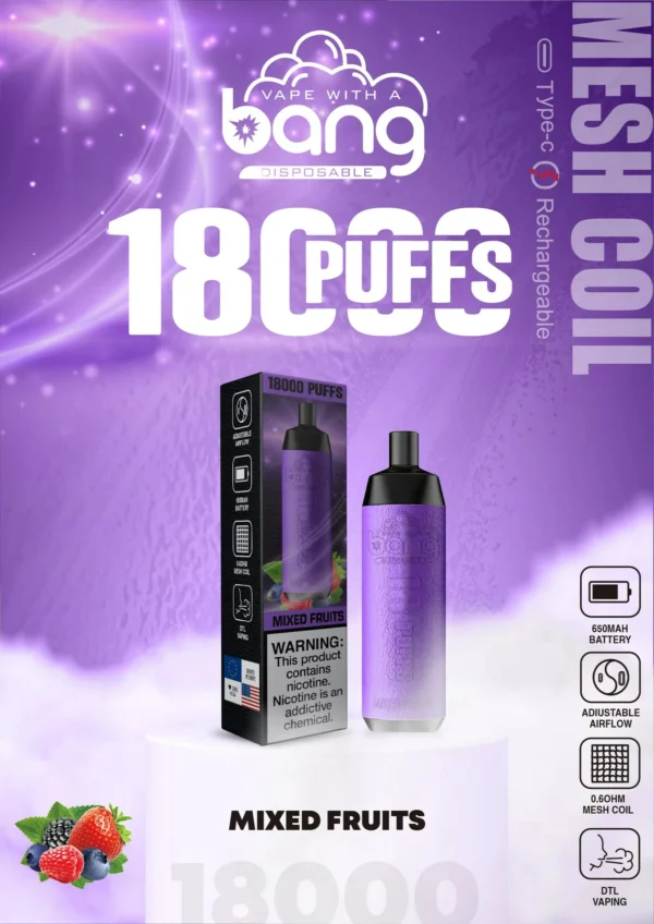 Bang Crown Bar 18000 Puffs 0% 2% 3% 5% Lage Nicotine Oplaadbare Wegwerp Vapes Pen Bulk Aankoop Groothandel - ESCOVAPE - 15