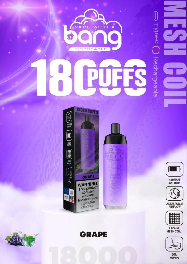 Bang Crown Bar 18000 Puffs 0% 2% 3% 5% Lage Nicotine Oplaadbare Wegwerp Vapes Pen Bulk Aankoop Groothandel - ESCOVAPE - 12