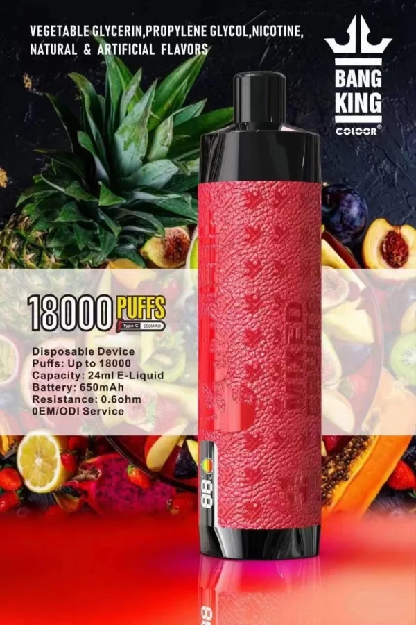 Bang King Crown Bar 18000 Puffs 0% 2% 3% 5% Lage Nicotine Oplaadbare Wegwerp Vapes Pen Bulk Aankoop Groothandel - ESCOVAPE - 6