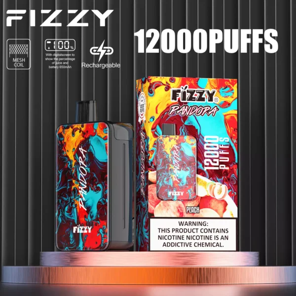 Fizzy Pandora 12000 Puffs 2% 5% Baixo Nicotina Recarregável Vapes Descartáveis Caneta a Granel Compra por Atacado - ESCOVAPE - 4
