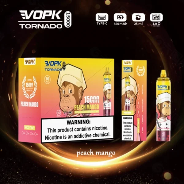VOPK Tornado 15000 Puffs 0% 2% 3% 5% Lage Nicotine Oplaadbare Wegwerp Vapes Pen Bulk Aankoop Groothandel - ESCOVAPE - 2
