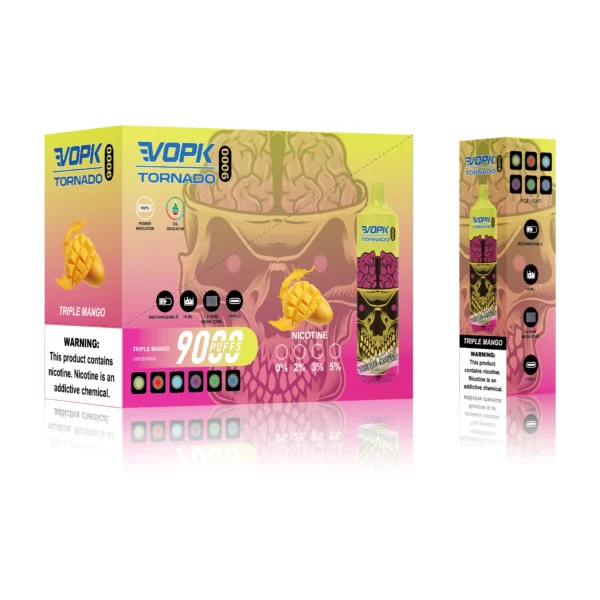 VOPK Tornado 9000 Puffs 0% 2% 3% 5% Lage Nicotine Oplaadbare Wegwerp Vapes Pen Bulk Aankoop Groothandel - ESCOVAPE - 11