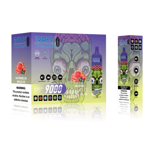 VOPK Tornado 9000 Puffs 0% 2% 3% 5% Lage Nicotine Oplaadbare Wegwerp Vapes Pen Bulk Aankoop Groothandel - ESCOVAPE - 7