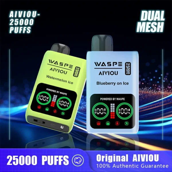 WASPE 25000 PUFFS Dual Mesh Box 0% 2% 5% Baixo Nicotina Tela LED Recarregável Vapes Descartáveis Caneta a Granel Compra por Atacado - ESCOVAPE - 1