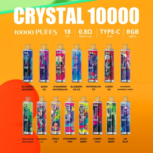 Uwin Crystal 10000 Puffs 0% 2% 3% 5% Lage Nicotine Oplaadbare Wegwerp Vapes Pen Bulk Aankoop Groothandel - ESCOVAPE - 1