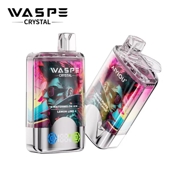 WASPE Crystal 40000 Puffs Double Flavor LED Display 0% 2% 5% Lage Nicotine Oplaadbare Wegwerp Vapes Pen Bulk Aankoop Groothandel - ESCOVAPE - 2