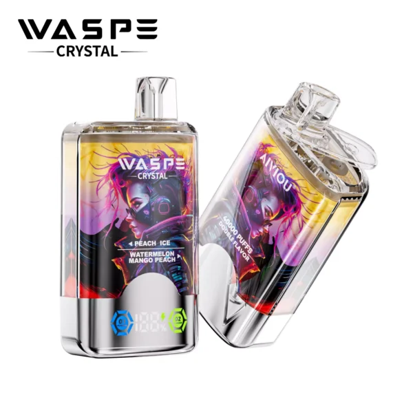 WASPE Crystal 40000 Puffs Double Flavor LED Display 0% 2% 5% Lage Nicotine Oplaadbare Wegwerp Vapes Pen Bulk Aankoop Groothandel - ESCOVAPE - 7
