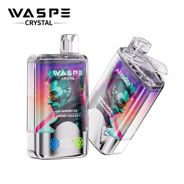 WASPE Crystal 40000 Puffs Double Flavor LED Display 0% 2% 5% Lage Nicotine Oplaadbare Wegwerp Vapes Pen Bulk Aankoop Groothandel - ESCOVAPE - 3