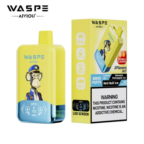 WASPE AIVIOU 40000 Puffs Double Flavor LED Tela 0% 2% 5% Baixo Nicotina Recarregável Vapes Descartáveis Caneta a Granel Compra por Atacado - ESCOVAPE - 6