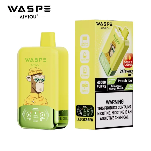 WASPE AIVIOU 40000 Puffs Double Flavor LED Tela 0% 2% 5% Baixo Nicotina Recarregável Vapes Descartáveis Caneta a Granel Compra por Atacado - ESCOVAPE - 9