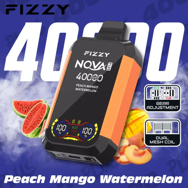 Fizzy Nova Plus 40000 Puffs Dual Mesh Digitaal Scherm 2% 5% Lage Nicotine Oplaadbare Wegwerp Vapes Pen Bulk Aankoop Groothandel - ESCOVAPE - 4