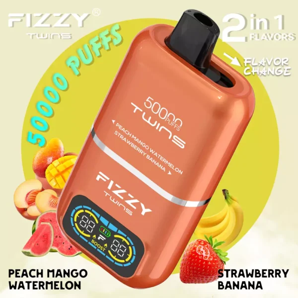 Fizzy Twins 50000 Puffs Double Flavor Digitale Weergave 2% 5% Lage Nicotine Oplaadbare Wegwerp Vape Pen Bulk Aankoop Groothandel - ESCOVAPE - 8