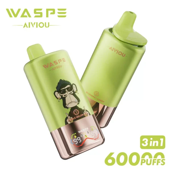 WASPE AIVIOU 60000 Puffs Triple Flavor LED obrazovka 0% 2% 5% Nízkonikotinové dobíjecí jednorázové vape pero Hromadný nákup Velkoobchod - ESCOVAPE - 4