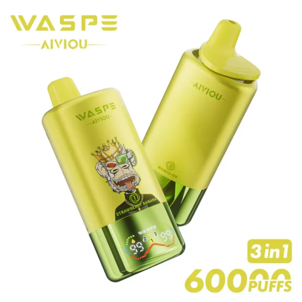 WASPE AIVIOU 60000 Puffs Triple Flavor LED obrazovka 0% 2% 5% Nízkonikotinové dobíjecí jednorázové vape pero Hromadný nákup Velkoobchod - ESCOVAPE - 3