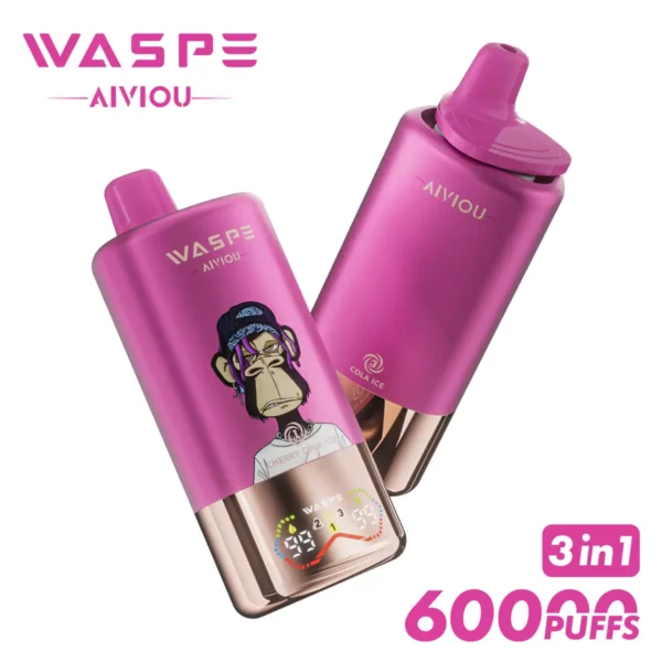 WASPE AIVIOU 60000 Puffs Triple Flavor LED obrazovka 0% 2% 5% Nízkonikotinové dobíjecí jednorázové vape pero Hromadný nákup Velkoobchod - ESCOVAPE - 8