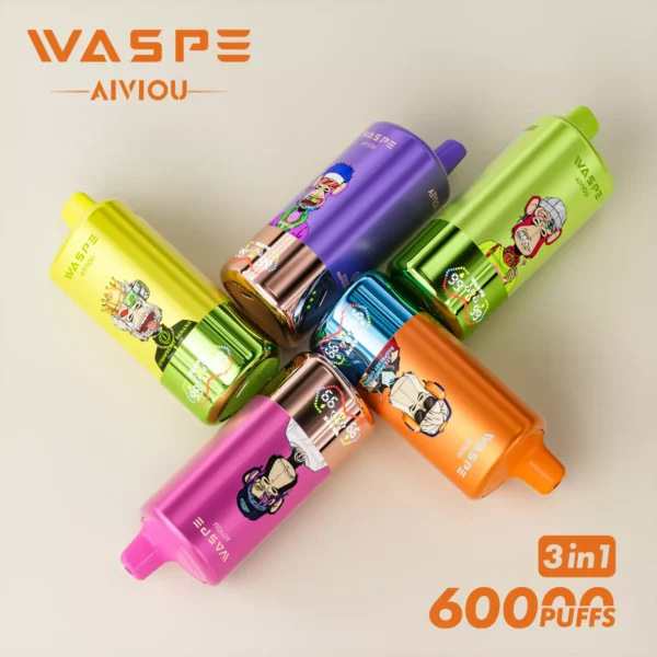WASPE AIVIOU 60000 Puffs Triple Flavor LED Displej 0% 2% 5% Nízkonikotinové Dobíjecí Jednorázové Vapes Pero Hromadný Nákup Velkoobchod - ESCOVAPE - 1